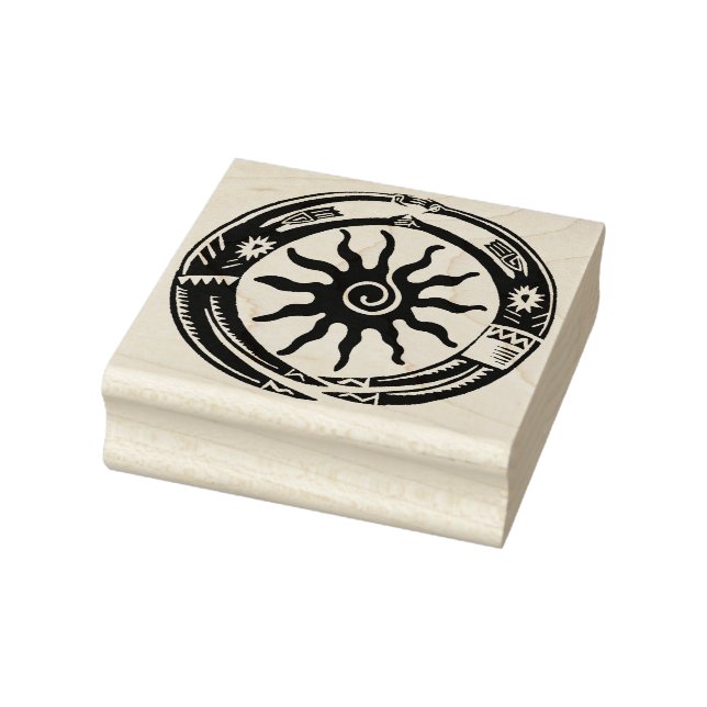 Caucho Sello de diseño de danza de fertilidad nativoameri (Sello)