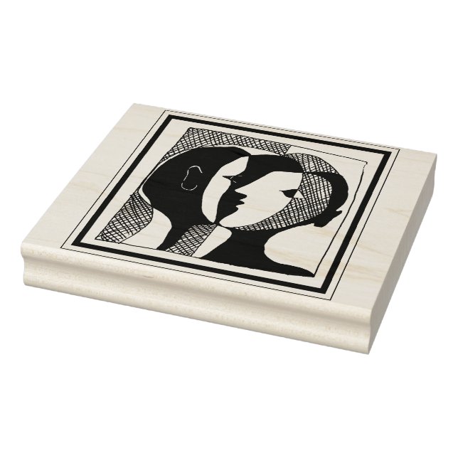 Caucho Sello de diseño de goma de pareja frente a frente (Sello)