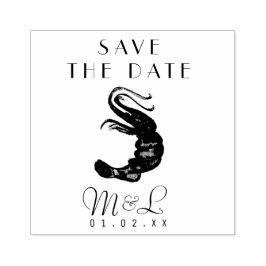 Caucho Sello de diseño de Modern Shrimp Ocean Save the Da