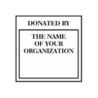 Sello de donación de libros cuadrados