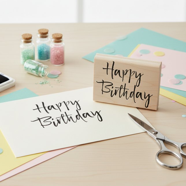 Caucho Sello de Feliz Cumpleaños (Happy Birthday Rubber Stamp)