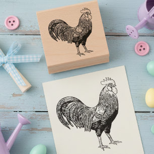 Caucho Sello de Gallo Grabado para Arte y Manualidades