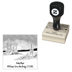 Caucho Sello de goma 2 x 2 Invierno Nevado