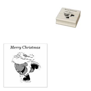 Caucho Sello de goma 2x2 Santa Claus patinando