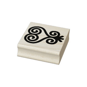 Caucho Sello de goma Adinkra Sankofa africano