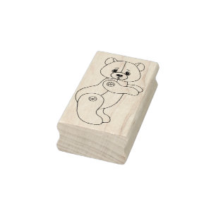 Caucho Sello de goma articulado lindo del oso de peluche