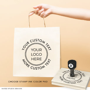 Caucho Sello de goma con texto personalizado para logotip