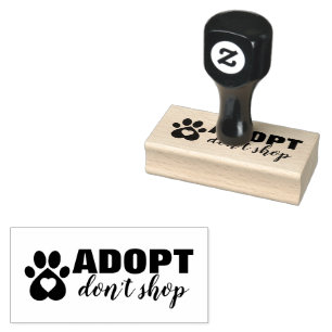 Caucho Sello de goma de 1,5” x 3” Adoptar No Comprar Resc