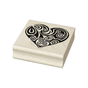 Caucho Sello de goma de 2,5" x 2,5" - Corazón