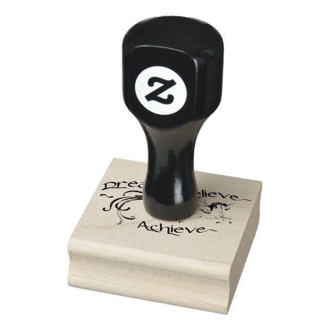 Caucho Sello de goma de 2" x 2" - Logro de creencia soñad (Sello)
