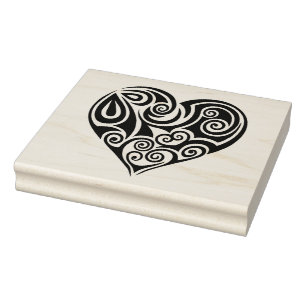 Caucho Sello de goma de 4" x 5" - Corazón