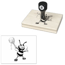 Sello de goma de abeja de miel de naranja y negro