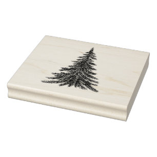 Caucho Sello de goma de árbol de navidad rústico
