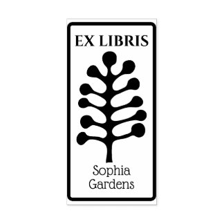 Caucho Sello de goma de árbol/ planta abstracto Ex Libris