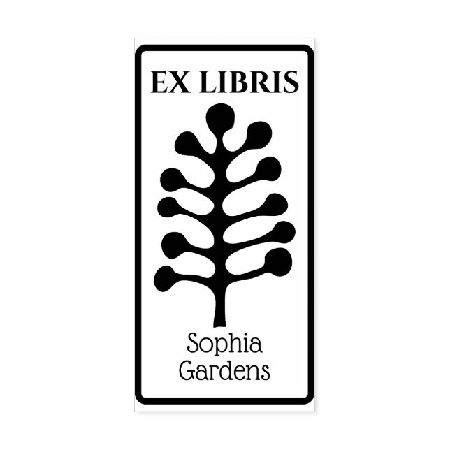 Caucho Sello de goma de árbol/ planta abstracto Ex Libris (Impresión)