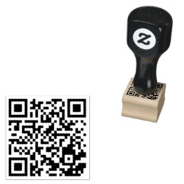 Caucho Sello de goma de arte de la madera - Código QR per