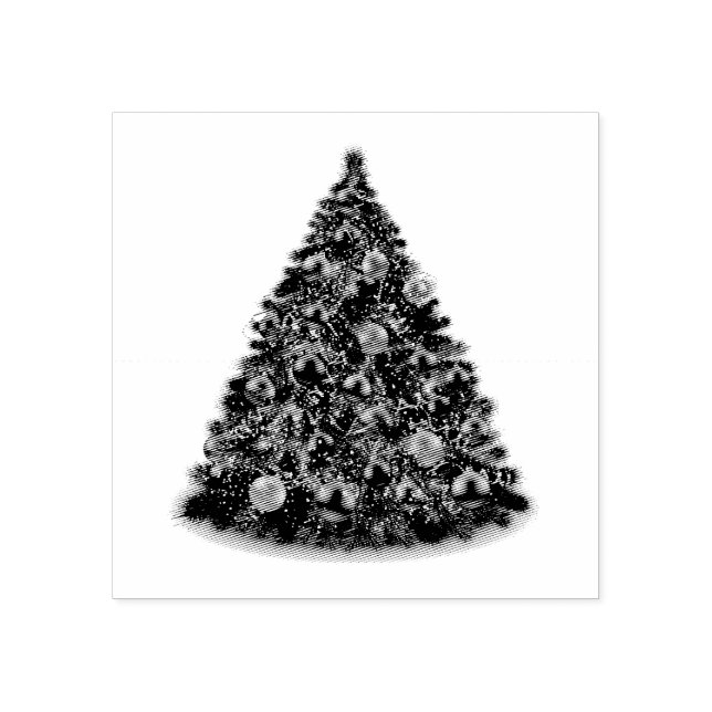 CAUCHO SELLO DE GOMA DE AUTO INKING: ÁRBOL DE NAVIDAD (Impresión)