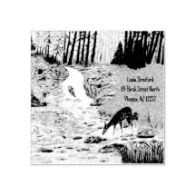 Sello de goma de cierva y cervatillo