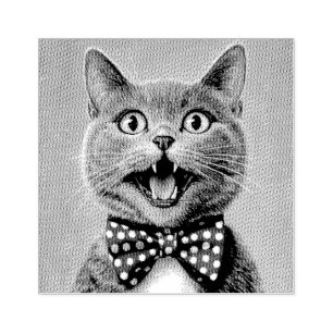 CAUCHO SELLO DE GOMA DE CORBATA DE GATO DIVERTIDO