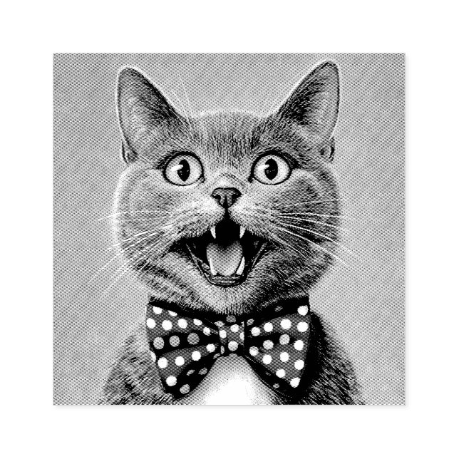 CAUCHO SELLO DE GOMA DE CORBATA DE GATO DIVERTIDO (Impresión)