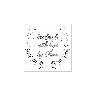 Caucho Sello de goma de corona de corazones de lavanda he