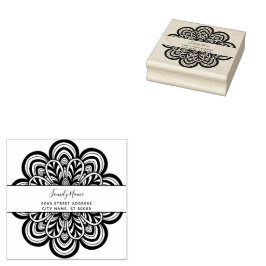 Caucho Sello de goma de dirección de devolución floral