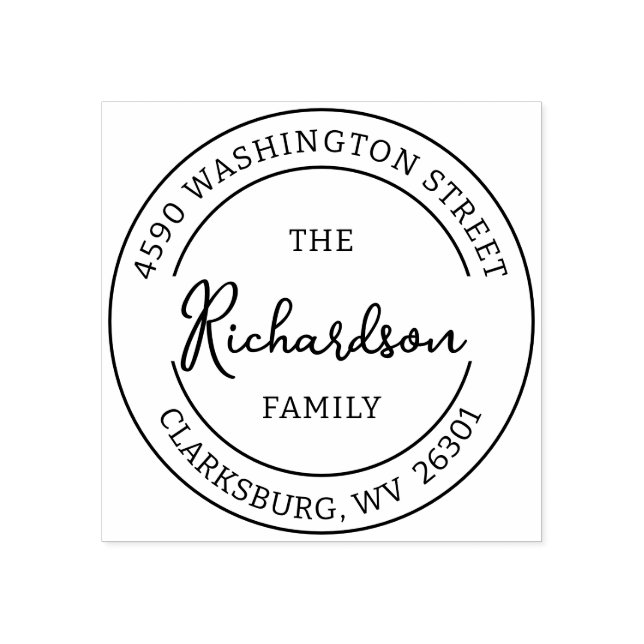 Caucho Sello de goma de dirección de devolución redondo p (Impresión)