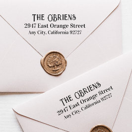 Caucho Sello de goma de dirección de devolución y nombre 