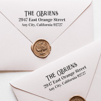 Caucho Sello de goma de dirección de devolución y nombre 