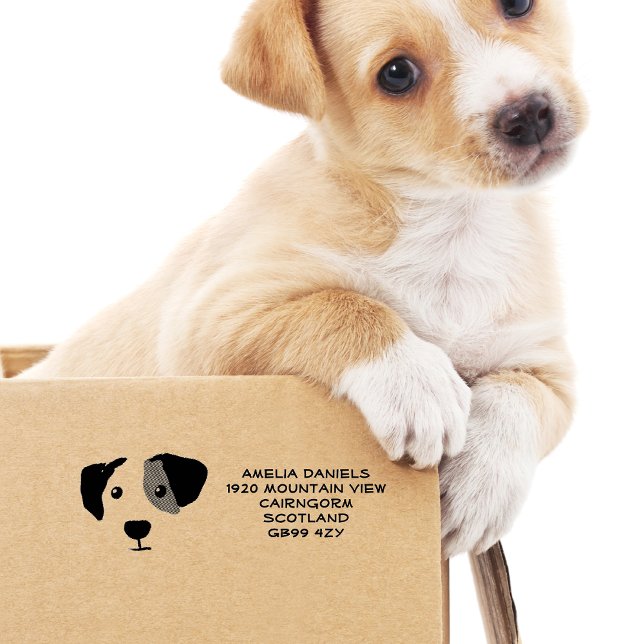Caucho Sello de goma de dirección personalizada de perro  (Subido por el creador)
