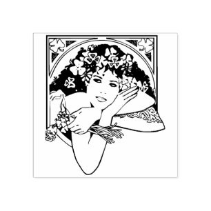Caucho Sello de goma de estilo Art Nouveau