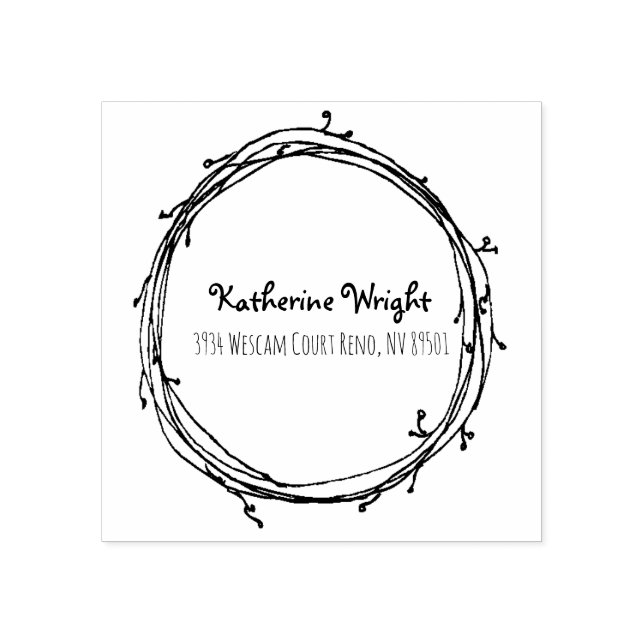 Caucho Sello de goma de guirnalda (Impresión)