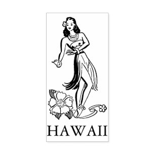 Caucho Sello de goma de HAWAII HULA DANCER