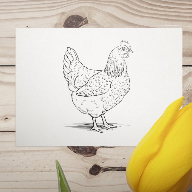 Caucho Sello de goma de Hen (Hen Rubber Stamp)