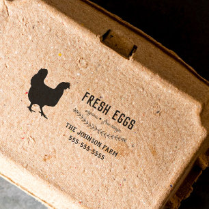 Caucho Sello de goma de huevos frescos de granja de la fa