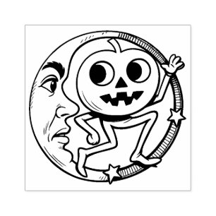 Caucho Sello de goma de Jack O'Lantern de Halloween vinta