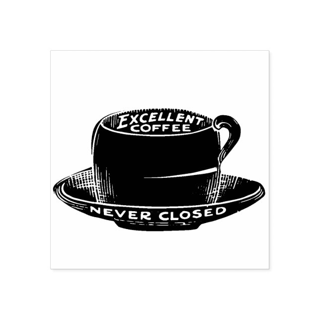 Caucho Sello de goma de la copa de café de época (Impresión)