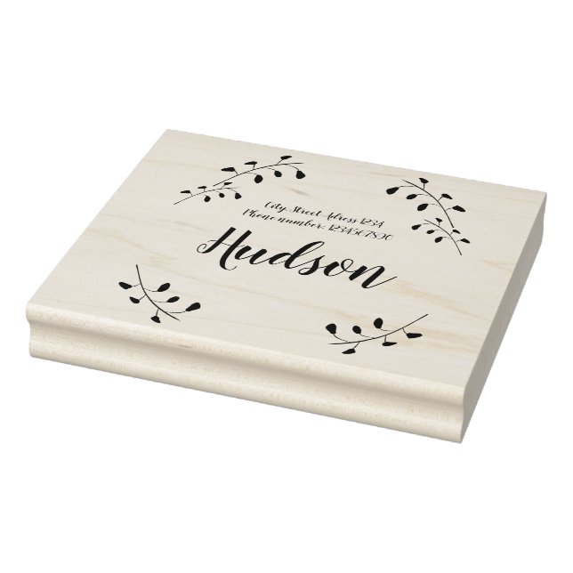 Caucho Sello de goma de la familia floral y de la direcci (Sello)