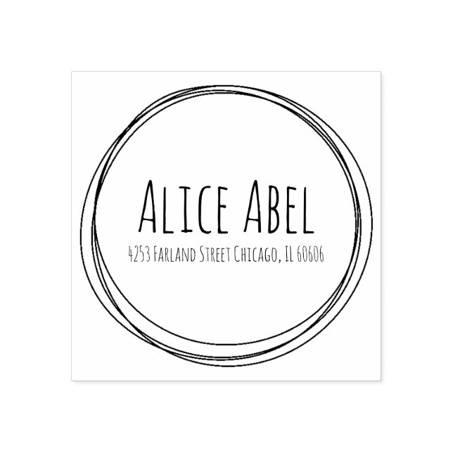 Caucho Sello de goma de los círculos de Doodle (Impresión)