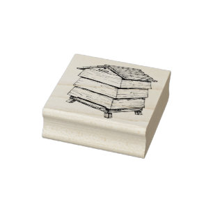 Caucho Sello de goma de madera - Beehive