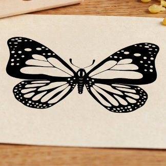 Caucho Sello de goma de madera de mariposa monarca