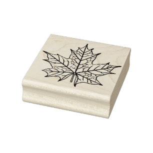 Caucho Sello de goma de madera - Hoja de arce