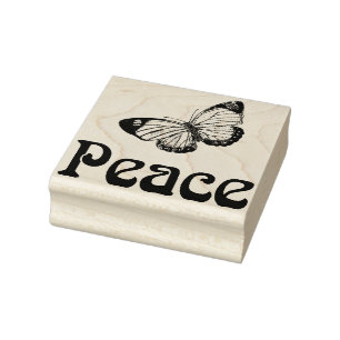Caucho Sello de goma de mariposa de paz