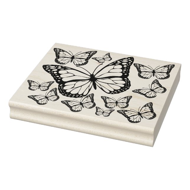 Caucho Sello de goma de mariposa monarca grande (Sello)