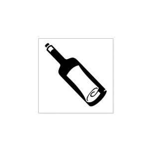 Caucho Sello de goma de "Mensaje en una botella"