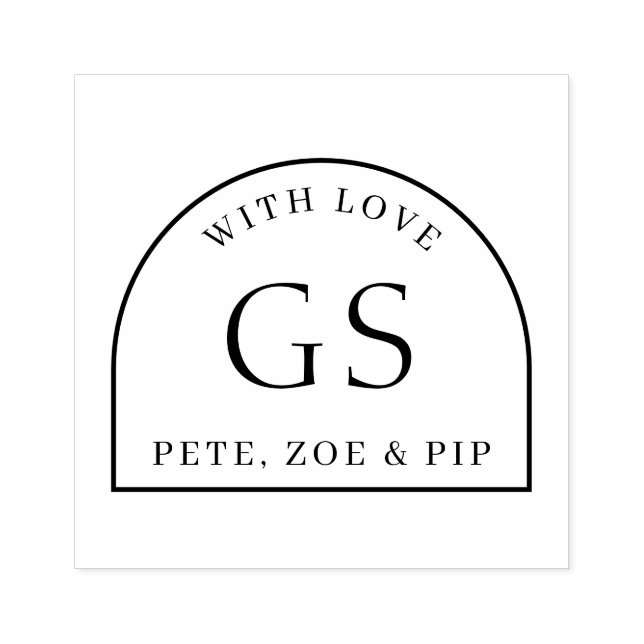 Caucho Sello de goma de monograma simple de arco (Impresión)