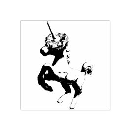 Caucho Sello de goma de navidad de unicornio (hacia la iz