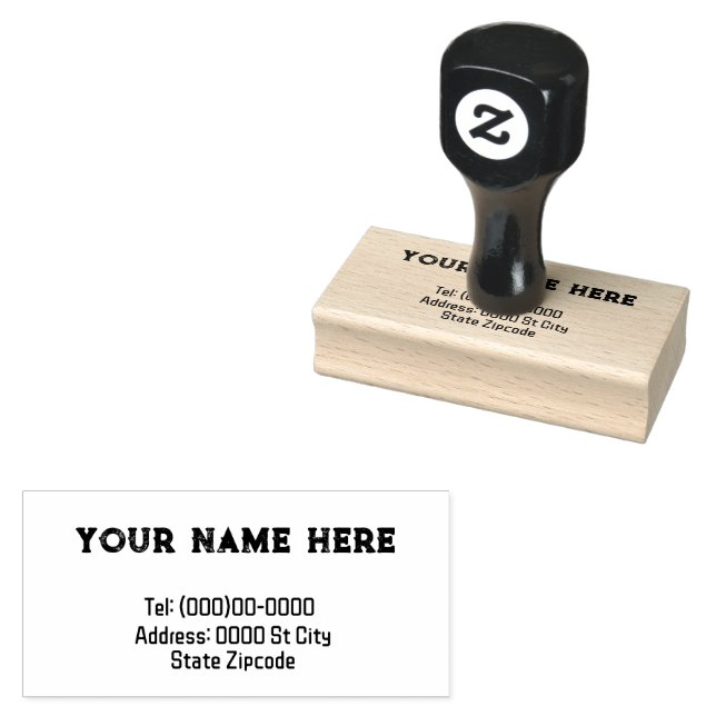 Caucho Sello de goma de Personalizable de nombre y direcc (Sellado)