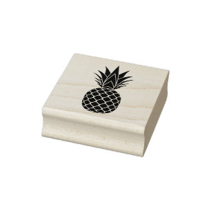 Caucho Sello de goma de piña negra
