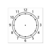 Sello de goma de reloj de aprendizaje de tiempo